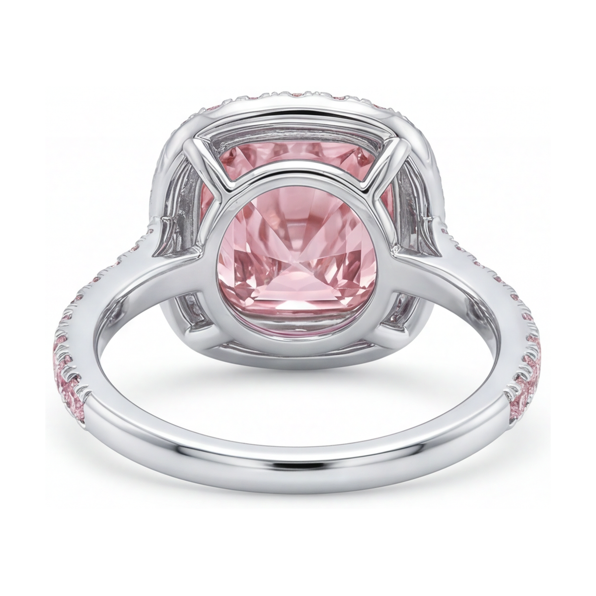 Pink Diamond Ring 3.8 Carat Cushion
