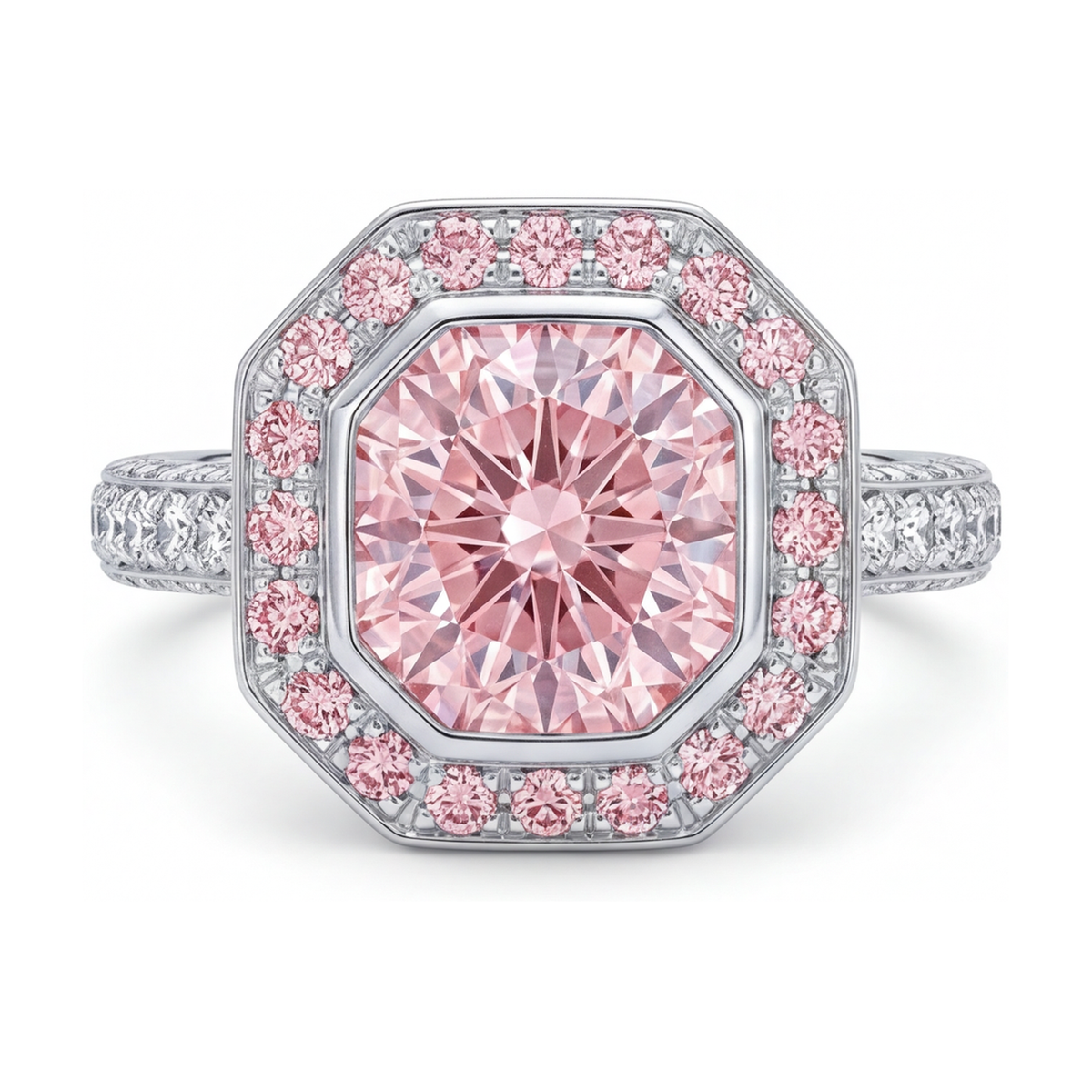 Pink Diamond Ring 3.9 Carat Round