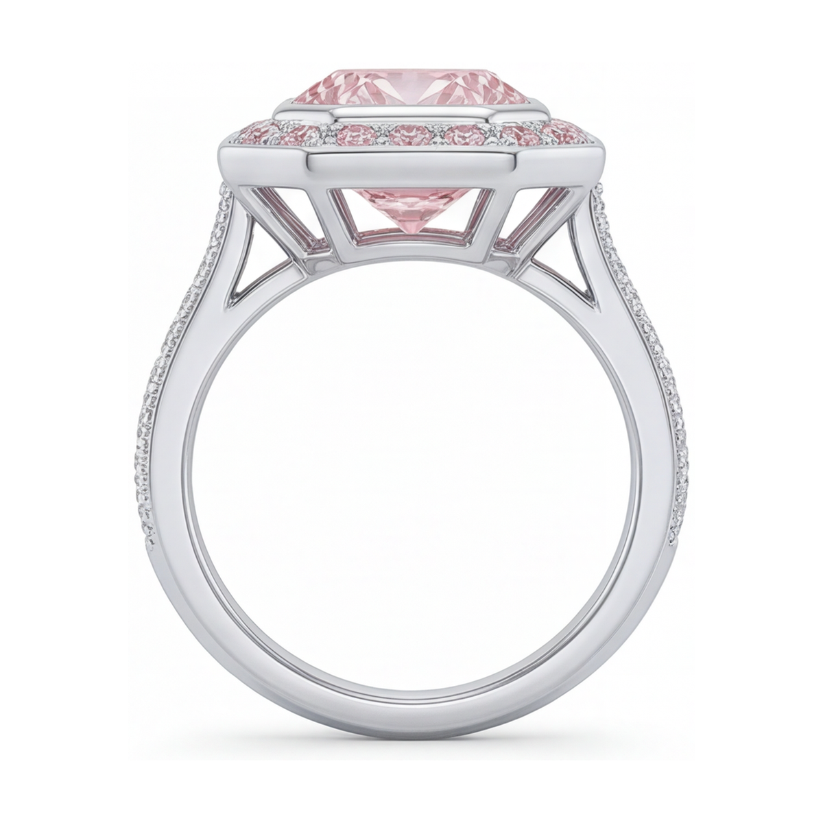 Pink Diamond Ring 3.9 Carat Round