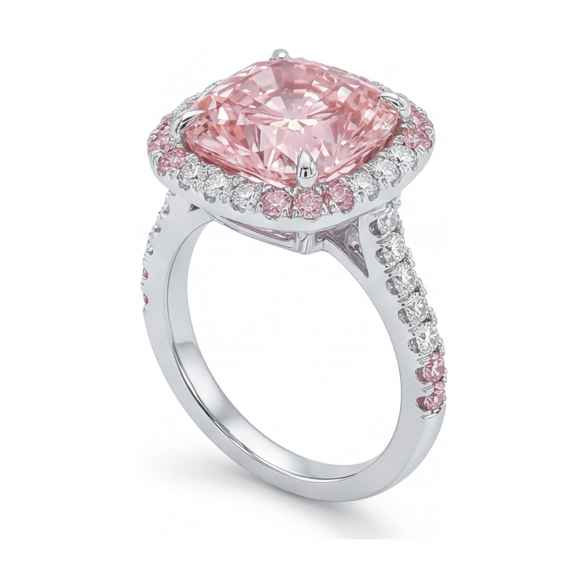 Pink Diamond Ring 4.5 Carat Cushion