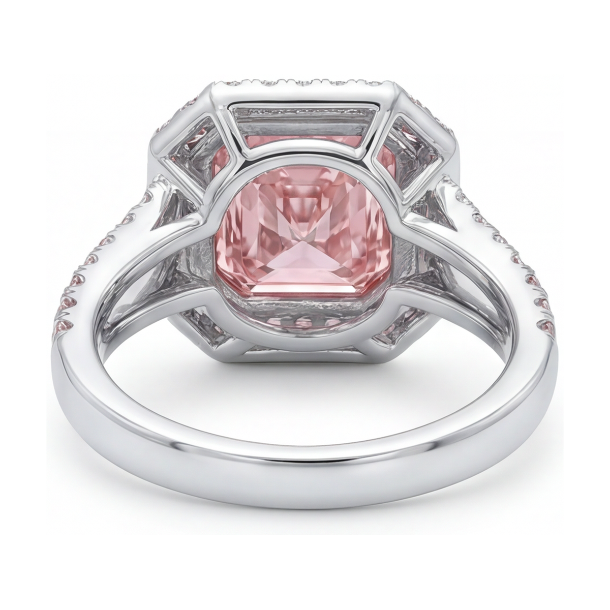 Pink Diamond Ring 4.6 Carat Radiant