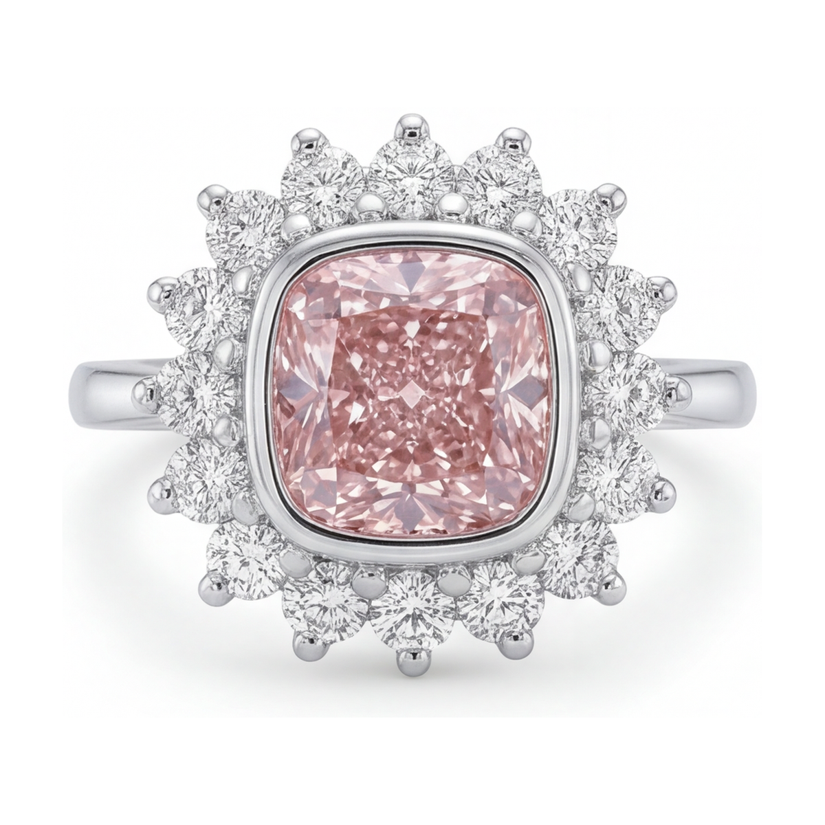 Pink Diamond Ring 4 Carat Cushion