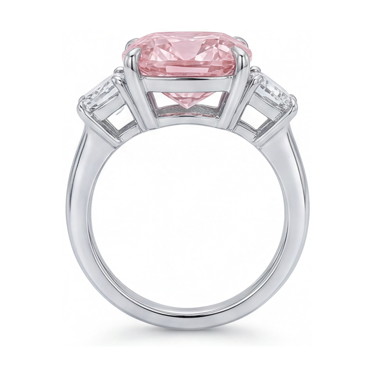 Pink Diamond Wedding Ring 5.1 Carat Cushion