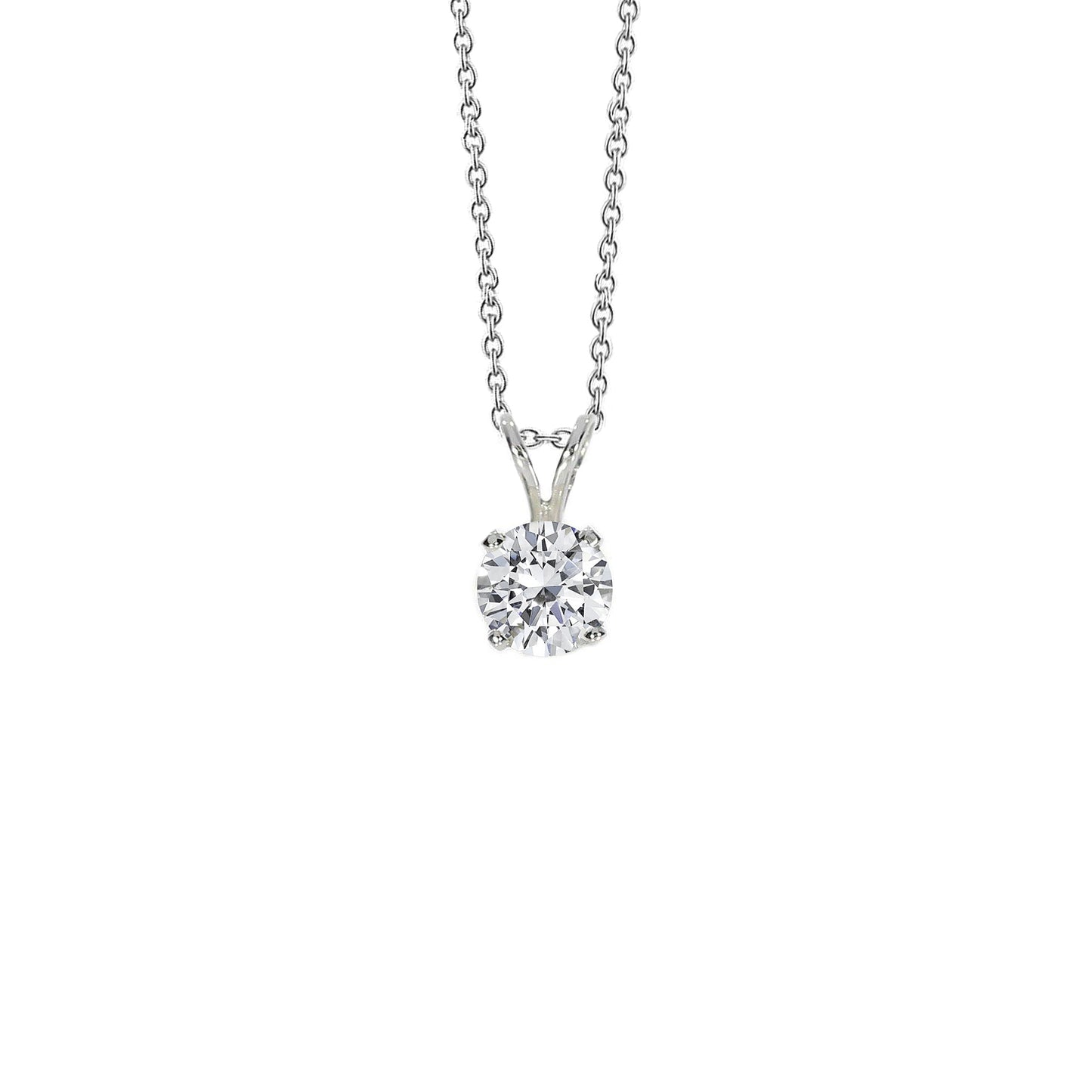 0.75 Carats Solitaire Round Natural Earth Mined Diamond Necklace Pendant Jewelry