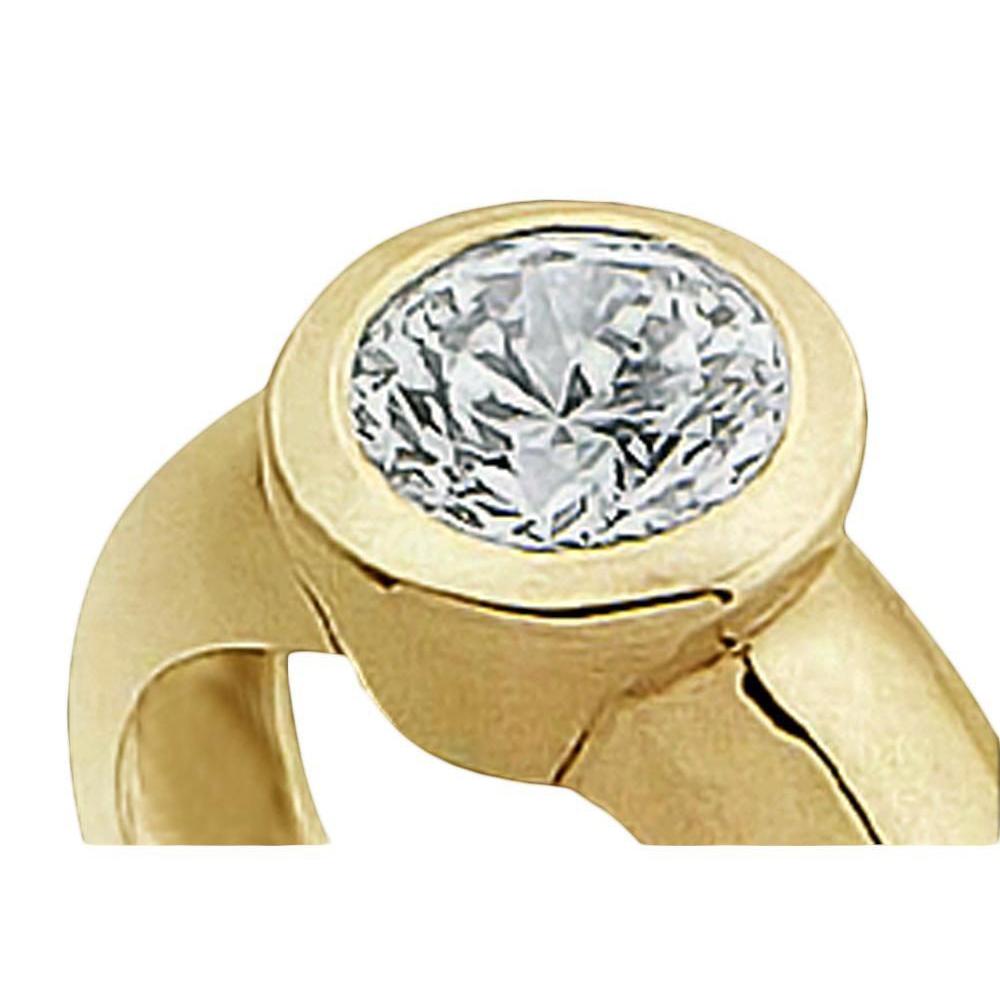 Lady’s Fancy Unique Real Diamond Solitaire Yellow GoldSolitaire Ring