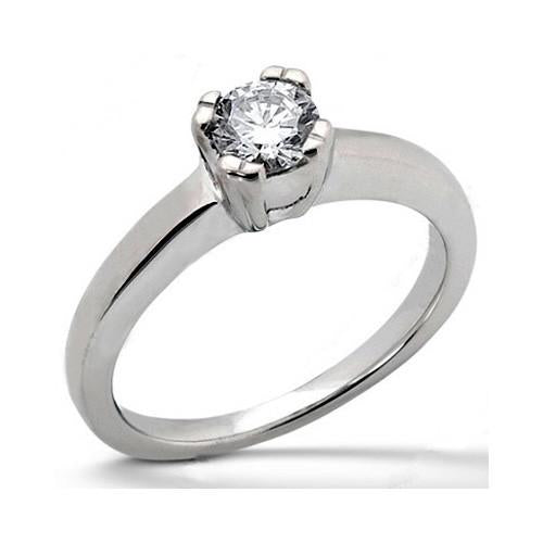 0.75 Carats E Vvs1 Round Diamond White Gold 14K Solitaire Engagement Ring Solitaire Ring