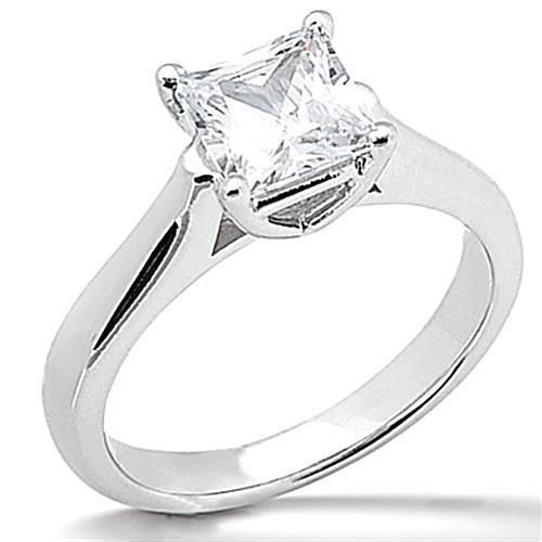 Four Prong High Quality Sparkling Unique Solitaire White Gold Diamond Ring