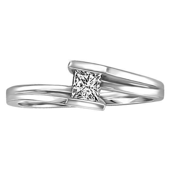 1 Carat Bezel Set Solitaire Princess Cut Diamond Engagement Ring Solitaire Ring