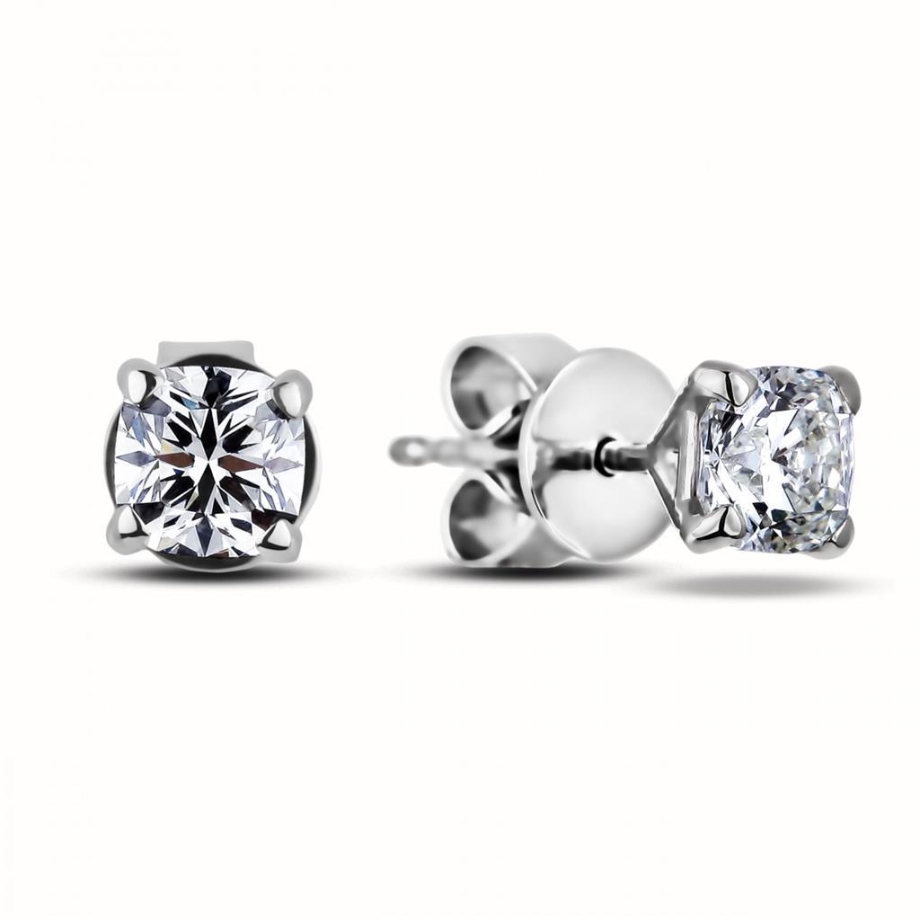Fancy Style Cushion Cut Diamond Stud Earring