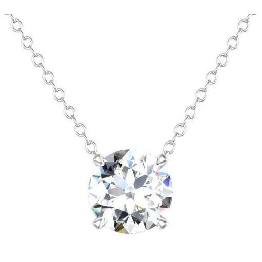 1 Carat Diamond Necklace Pendant White Gold Sparkling Jewelry Pendant
