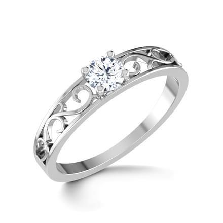 Antique Sparkling Unique Solitaire White Gold Diamond Anniversary Ring