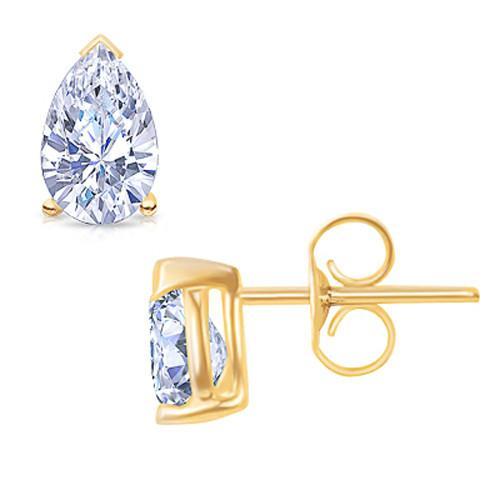 1 Carat G Vs1 Natural Earth Mined Diamond Stud Earring Pair Yellow Gold 14K