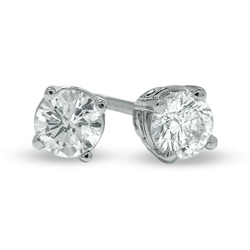 prong Style Wedding Stud Earrings White Gold Diamond