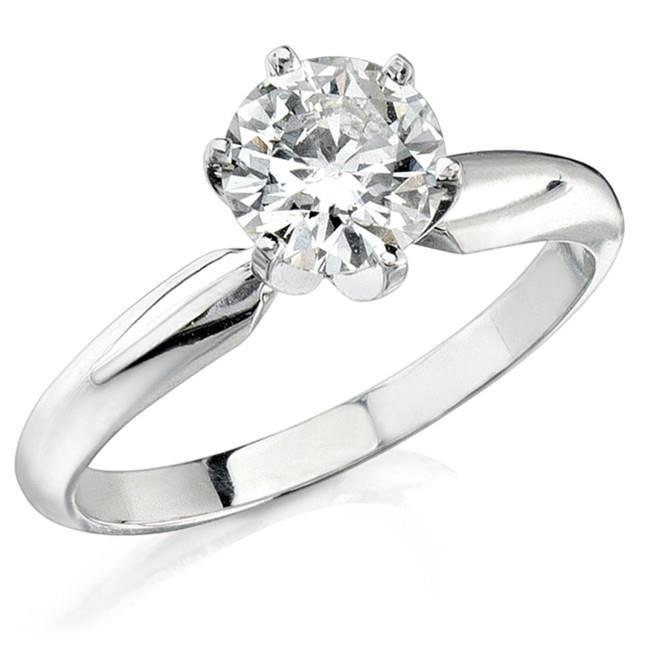 Lady’s Fancy Wedding Engagement White Gold Diamond Solitaire Ring
