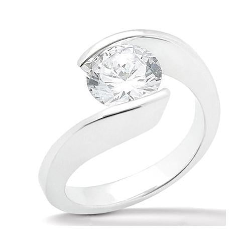 Twisted Women Jewelry Sparkling Unique Solitaire White Gold Diamond Anniversary Ring