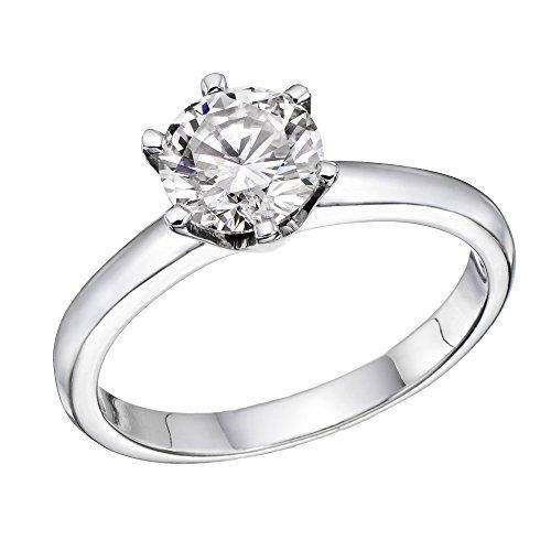 Round Solitaire Diamond Engagement Ring White Gold Solitaire Ring