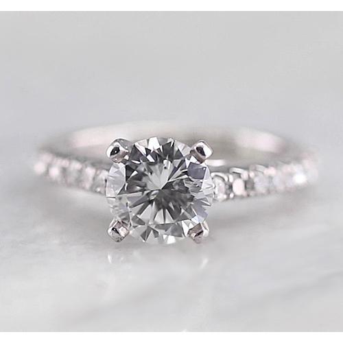 Fancy Solitaire Ring With Accents Solitaire with Accents