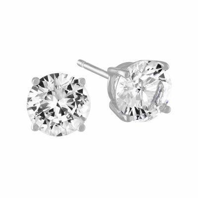 New Solitaire Round Cut Diamond Stud Earring White Gold Stud Earrings