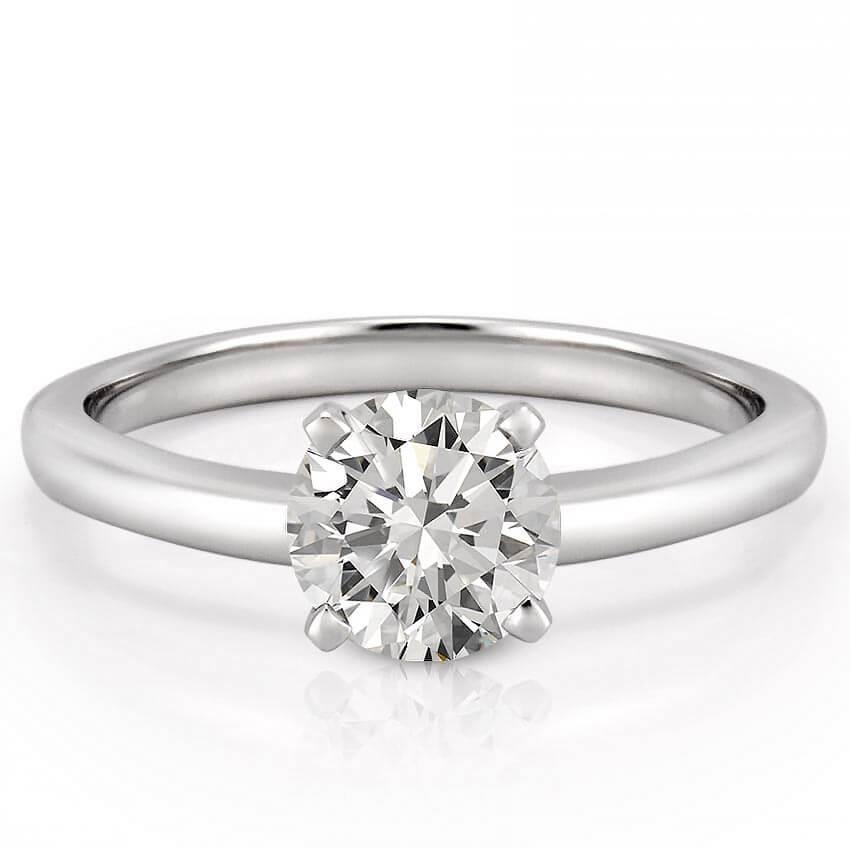 Women Jewelry Sparkling Solitaire White Gold Diamond Anniversary Ring