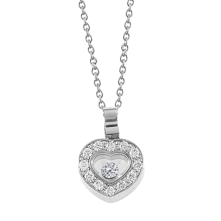 1.45 Ct Round Brilliant Natural Earth Mined Diamond Heart Shape Pendant Necklace