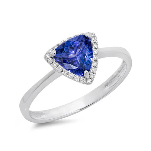 Fancy Lady’s Tanzanite And Round Diamond Fancy Ring White Gold