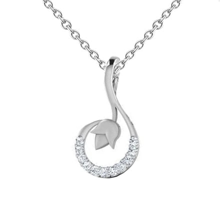 1.54 Ct Sparkling Round Cut Natural Earth Mined Diamond Pendant Necklace 14K White Gold