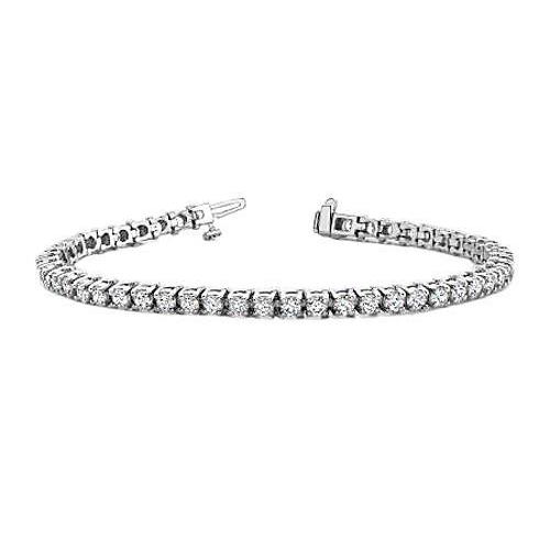 10 Carats Round Diamond Tennis Bracelet Solid White Gold Prong Set Tennis Bracelet