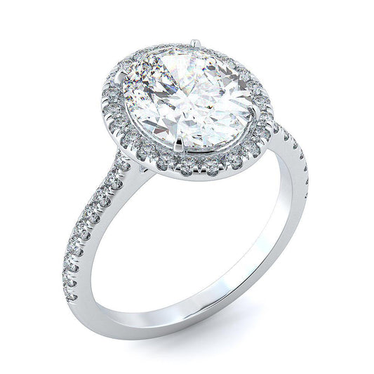 natural round diamond 3.50ct ring side angle