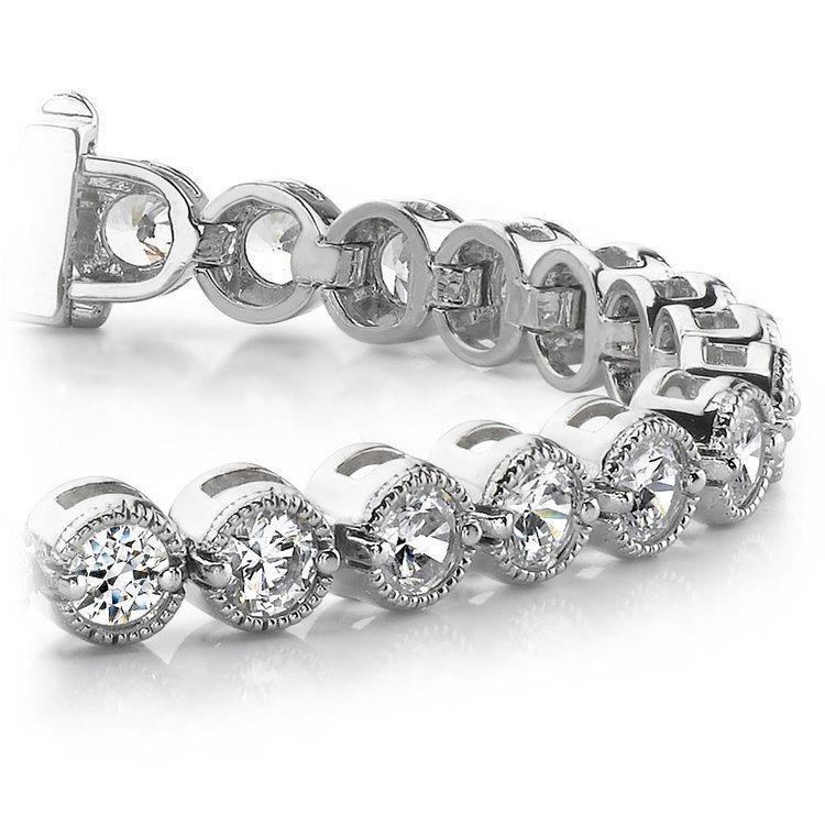 10.50 Ct Round Cut Lab Grown Diamond Women Tennis Bracelet White Gold Sparkling