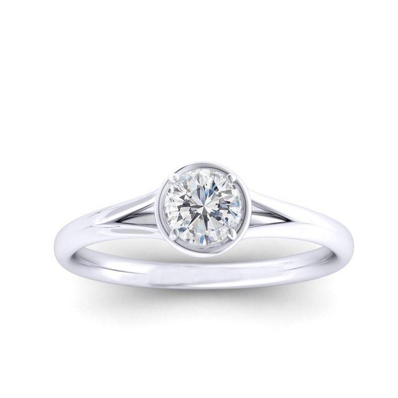 Big size Sparkling Unique Solitaire White Gold Diamond Anniversary Ring
