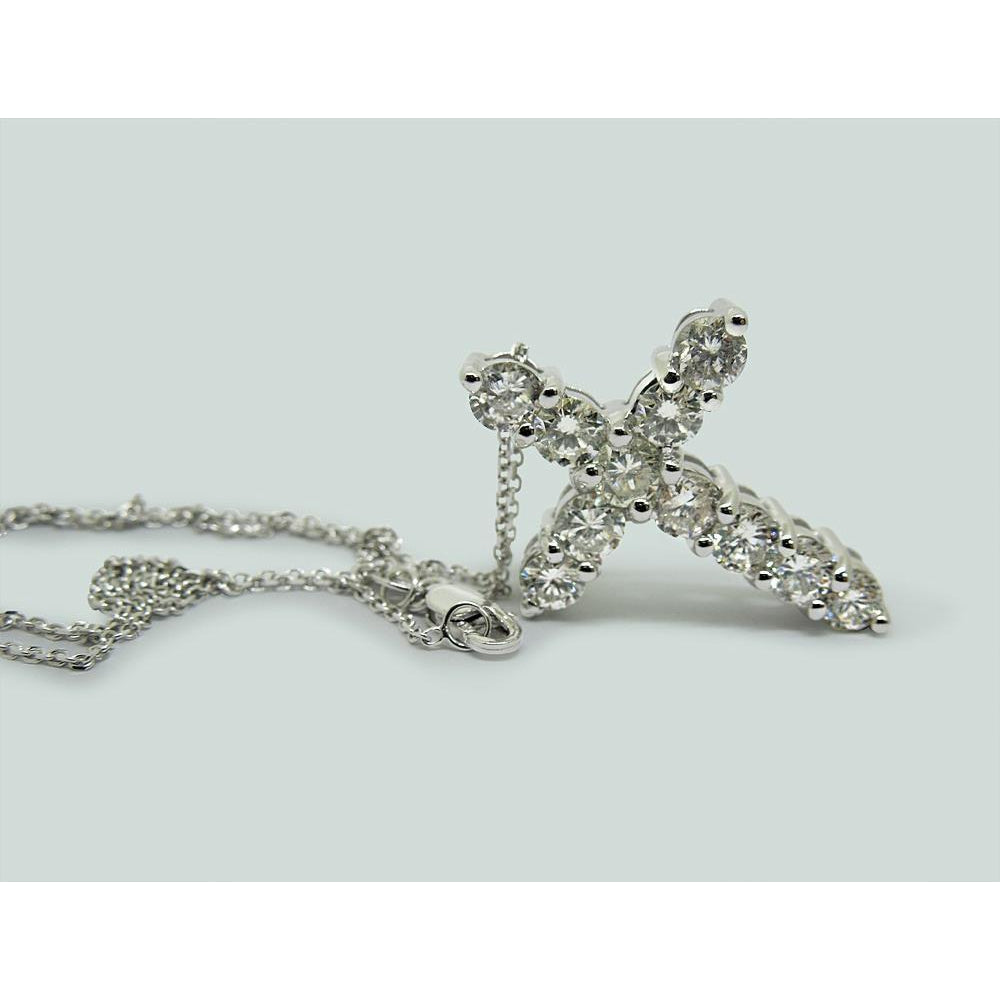 Pendant 2.75 Ct Round Cut Diamond Cross Necklace Pendant
