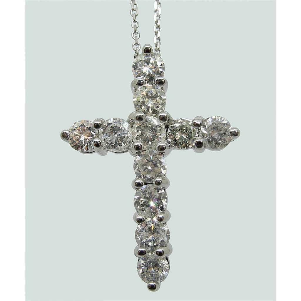 2.75 Ct Round Cut Diamond Cross Necklace Pendant Pendant