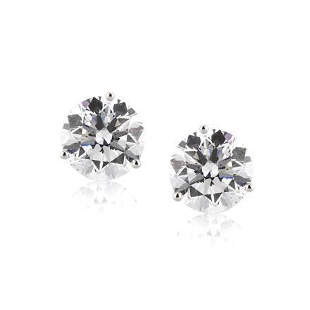 New Solitaire Round Cut Diamond Stud Earring White Gold