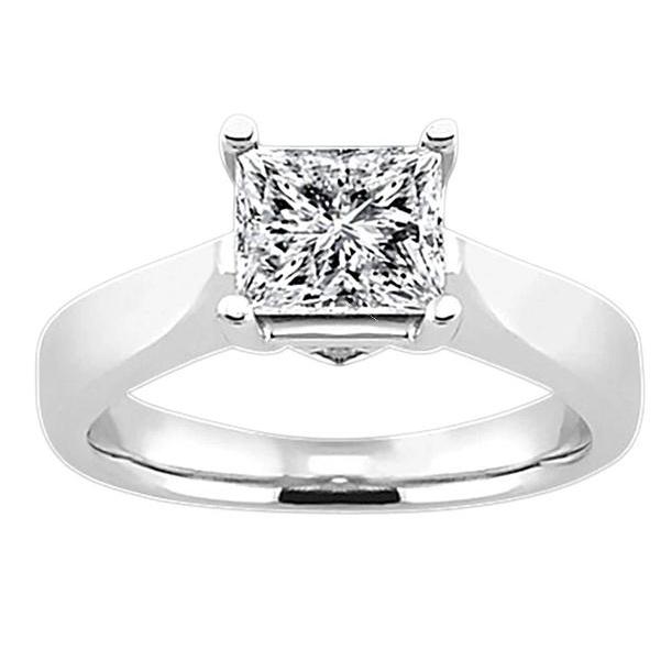 Sparkling Unique Lady’s Solitaire White Gold Diamond Ring