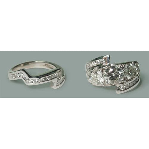 4.55 Carat Round Diamonds Wedding Ring And Band