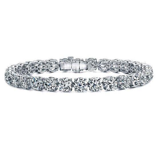 12 Ct Round Brilliant Cut Diamond Tennis Bracelet White Solid Gold Tennis Bracelet