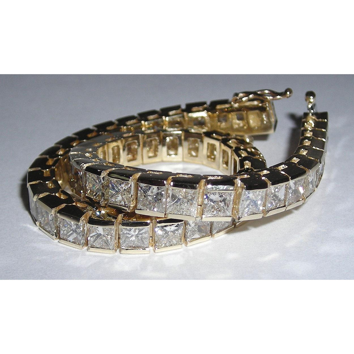 Tennis Bracelet 12.5 Carats Princess Cut Diamond Tennis Bracelet New