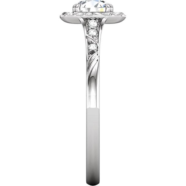 Halo Ring Round Diamond Engagement Halo Ring 1.67 Carats White Gold 14K
