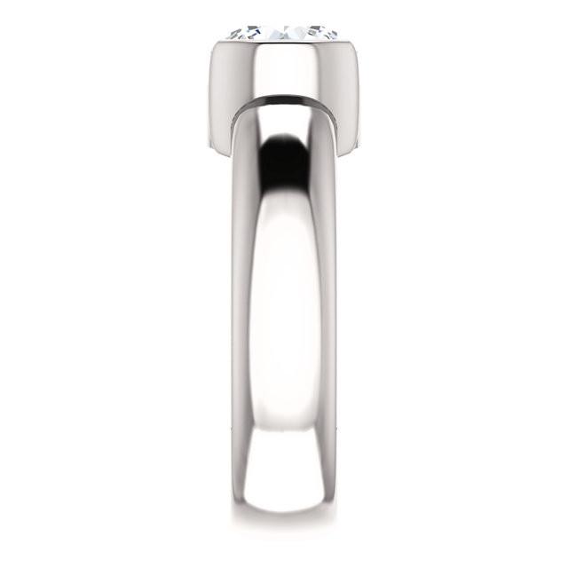 2 Carats Diamond Half Bezel Solitaire Ring White Gold Solitaire Ring