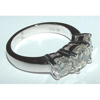4 Ct. White Gold Diamond Three Stone Engagement Ring