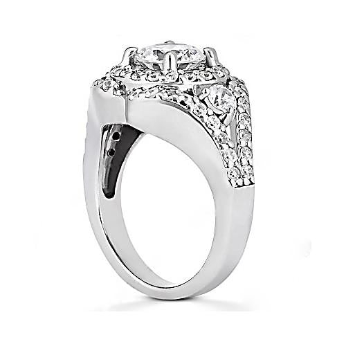 Vintage Style White Elegant Woman's Anniversary White Gold Anniversary Jewelry Ring
