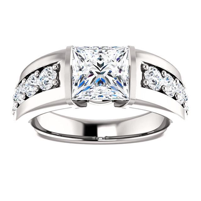 Fancy Sparkling Vintage Style White Gold Weeding Anniversary Anniversary Ring