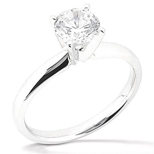 Ladies Jewelry Sparkling Unique Solitaire White Gold Diamond Anniversary Ring