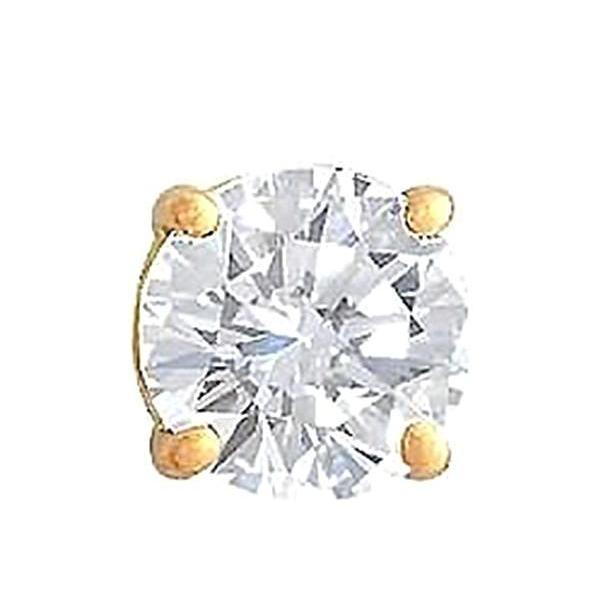 1.25 Carat Men'S Single Diamond Stud Earring Yellow Gold Single Stud