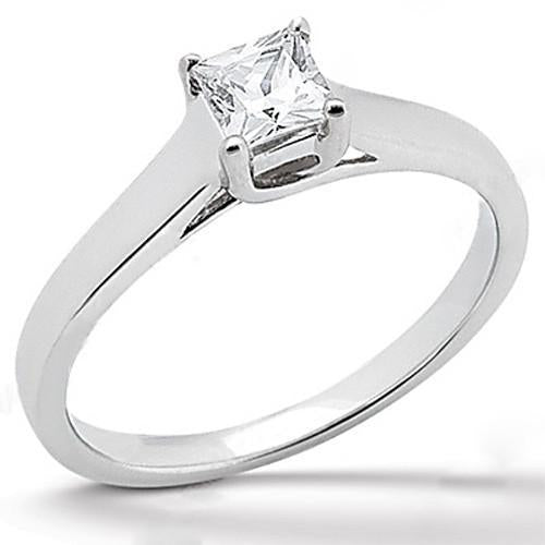 natural princess diamond 1.25ct ring front view