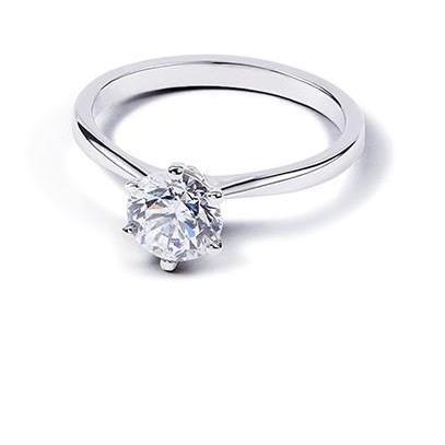 New Design Sparkling Unique Solitaire White Gold Diamond Anniversary Ring