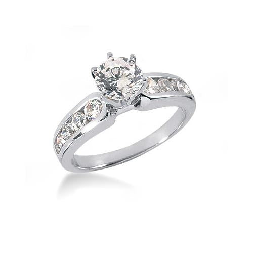 natural round diamond 2.10ct band side angle