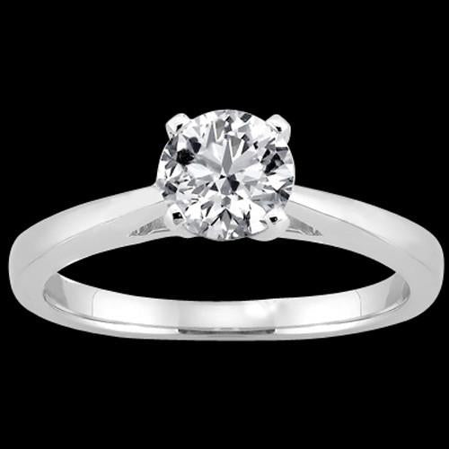 Sparkling Unique Lady’s Solitaire White Gold Diamond Ring