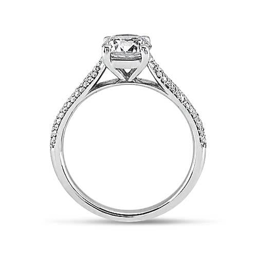 Sparkling Unique Lady’s Solitaire Ring with Accents White Gold Diamond