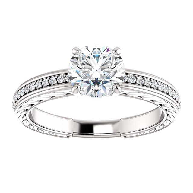 Antique Lady’s Style White Elegant Gold Diamond Solitaire Ring